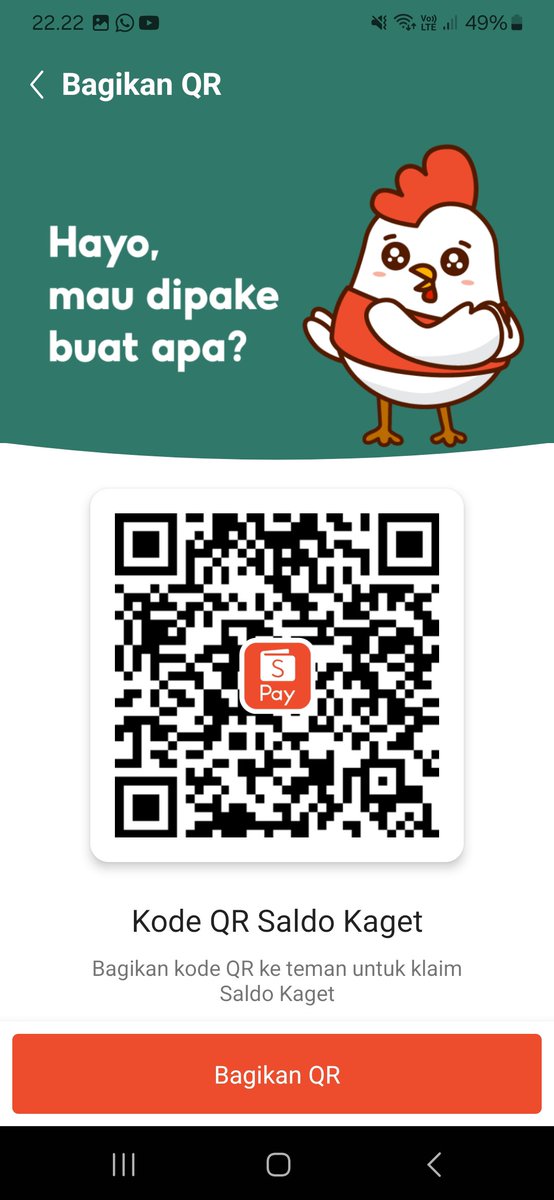 iniiciyaa's tweet photo. @ShopeePay_ID Bismillah, wish me luck🧡 Kamu menerima kiriman Saldo Kaget ShopeePay. Klaim sekarang di Aplikasi ShopeePay 👉 https://t.co/lrJWQAPVY9
Gunakan nomor HP yang sama untuk klaim saldo dan login aplikasi ShopeePay.
#SaldoKagetShopeePay
#AplikasiShopeePay https://t.co/fJ2SrewhlG