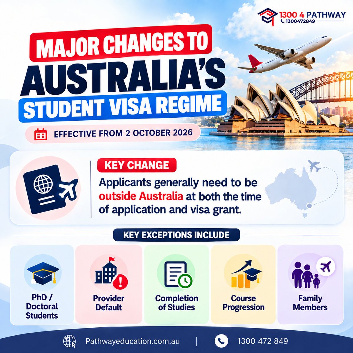 pathway_edu_au's tweet photo. 🇦🇺MAJOR CHANGES TO AUSTRALIA’S STUDENT VISA REGIME!✈️

#AustraliaStudentVisa #StudentVisaAustralia #AustraliaVisaUpdates #AustralianMigration #StudentVisaChanges #MigrationUpdates #AustraliaStudyVisa #pathwayeducation #pathwayvisa https://t.co/BbGKbnnRVB