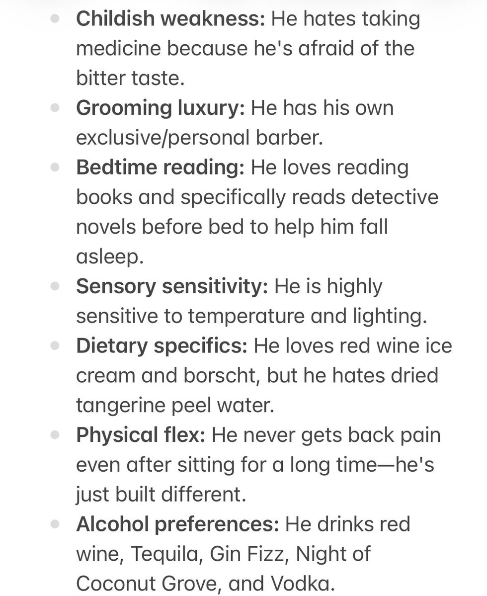 Augustiiiinea's tweet photo. 📋 Compiled some of Sylus's daily habits &amp; lifestyle details 🐦‍⬛Did I miss anything? https://t.co/70CRHeZLqJ