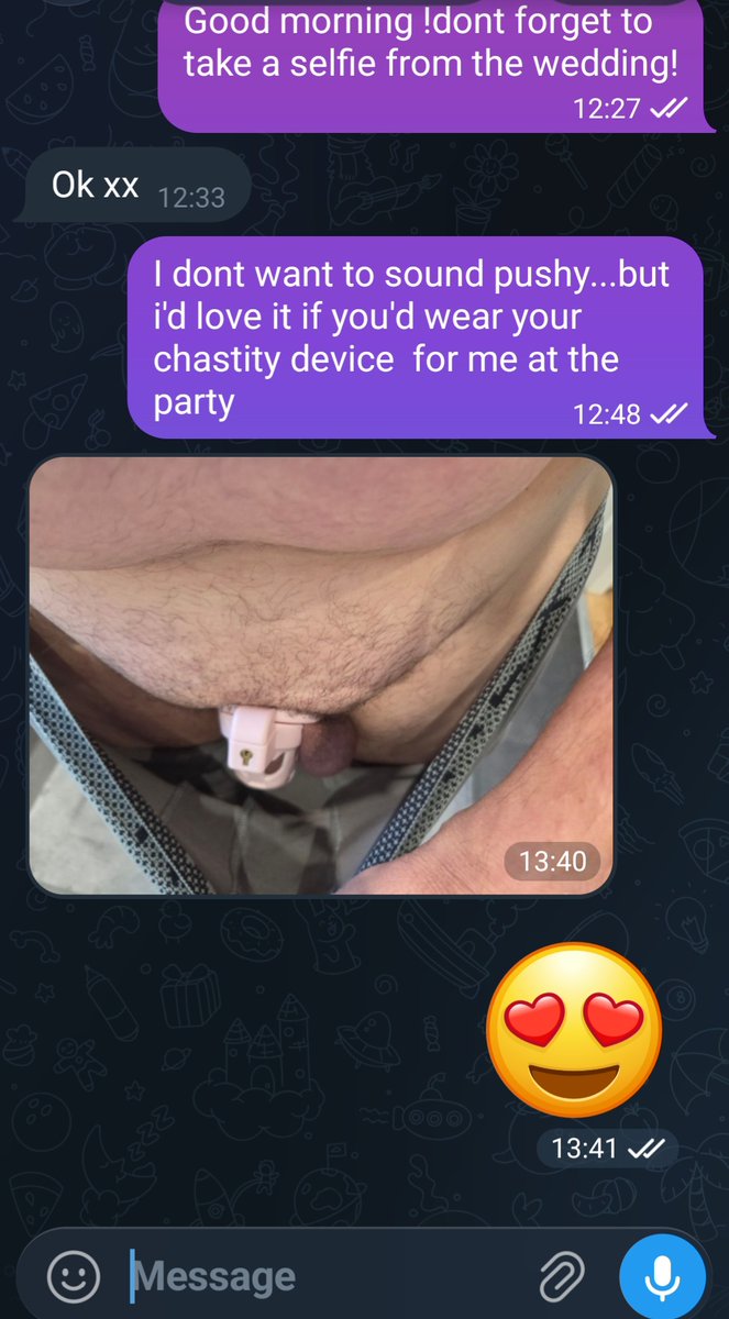 SopiahhhhM's tweet photo. My UK sissy slut is well trained.
And locked.
Going to a wedding while feeling that tight chastity device locking his micro penis .
"That chastity device is Me holding you by the balls. At all times " 
You are allowed to beg to join my Sissy Bootcamp.All slaves should behave at their best,and i think some of you wannabees have no Fking clue what that means.