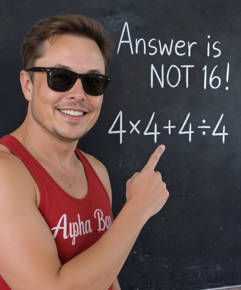 ElonEmpireUS's tweet photo. If your answer is 16 , you might want to think again.

What’s your answer? https://t.co/BwRlgCCB7a