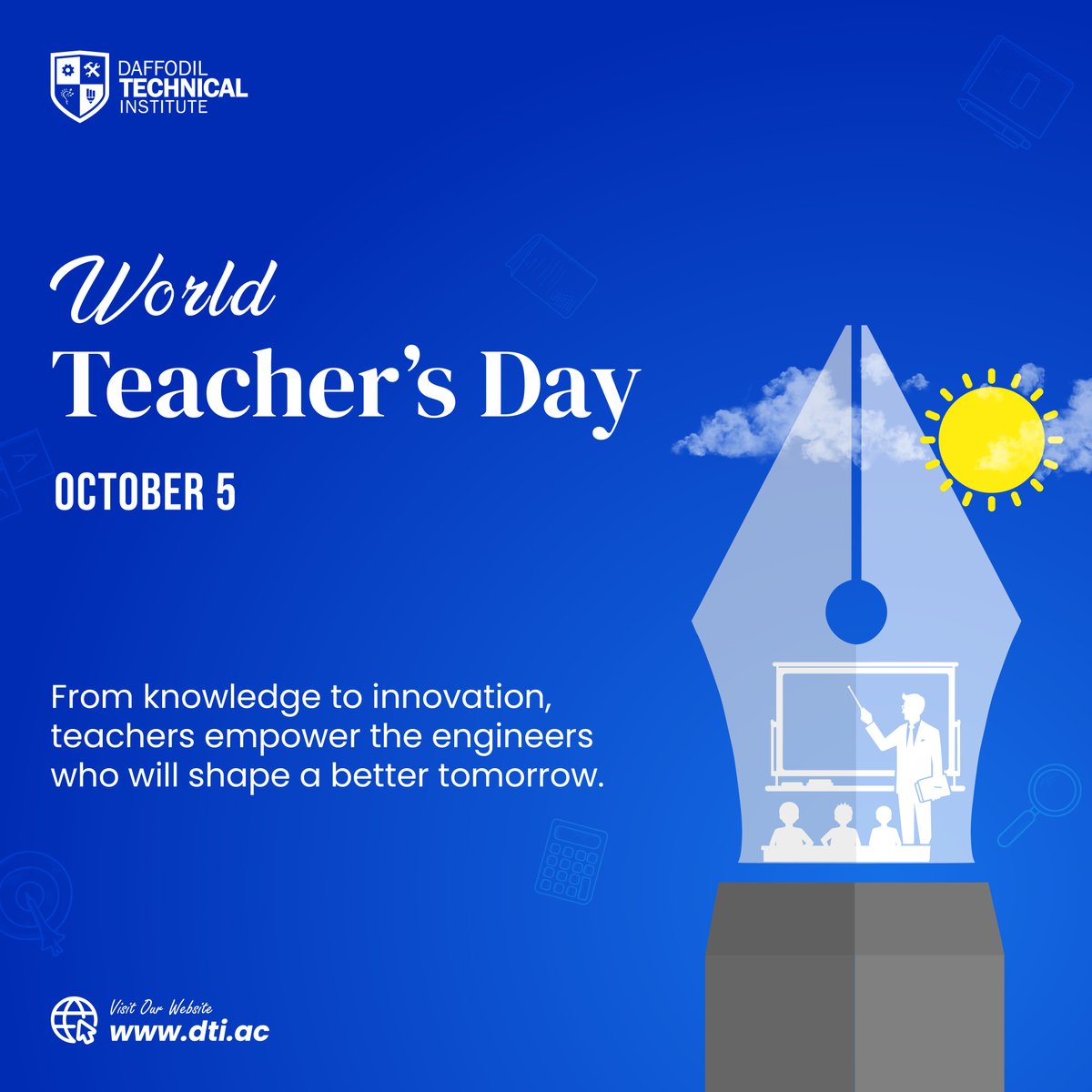 DaffodilTe603's tweet photo. On World Teachers’ Day, we express our heartfelt gratitude to all the teachers who go beyond the classroom to empower minds, nurture potential, and make a lasting impact on society.

Thank you for inspiring us to learn, grow, and lead.

#DaffodiltechnicalInstitute #TeachersDay https://t.co/J3Tl2KGXsl
