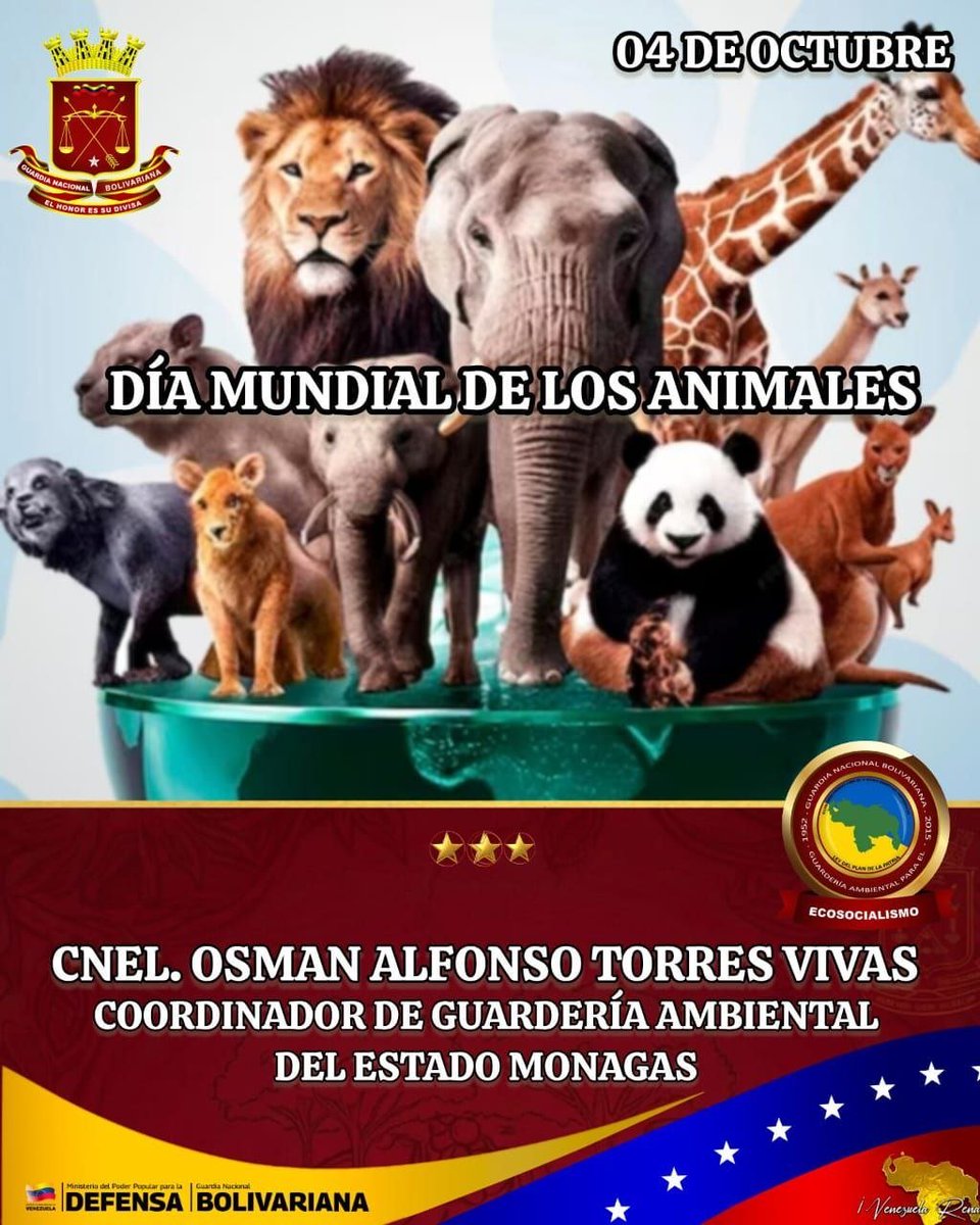 cega_monagas's tweet photo. #04OCT2026. Día Mundial de los Animales es un día internacional de acción por los derechos y el bienestar de los animales que se celebra anualmente del 2 al 4 de octubre,[1]día de la festividad de Francisco de Asís, el santo patrón de los animales. https://t.co/hjlVjmbLcy