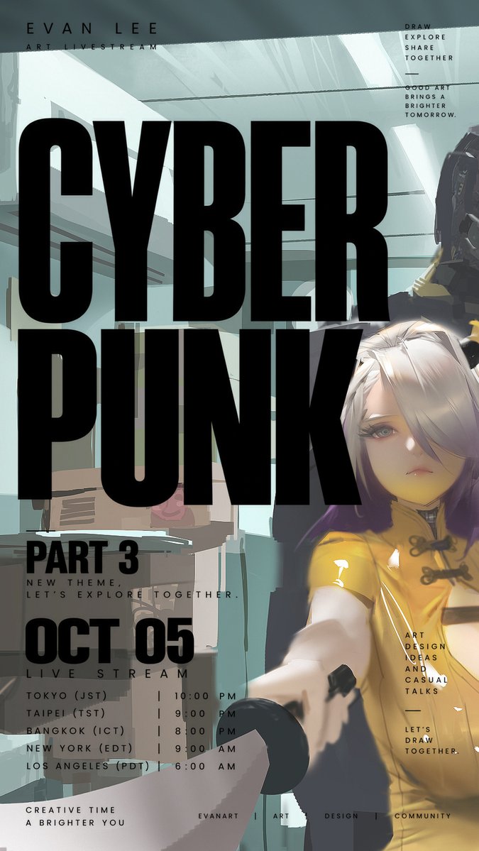 EVANLEE082's tweet photo. More character progress Saturday after Friday’s late stream! Cyberpunk 3 tomorrow—draw &amp; chat! Taiwan election fever? I’ll try to skip politics, hehe!

OCT 05
Tokyo 10PM JST
Taipei 9PM
Los Angeles 6AM PDT
New York 9AM EDT
Bangkok 8PM ICT https://t.co/qN82mR2Xng