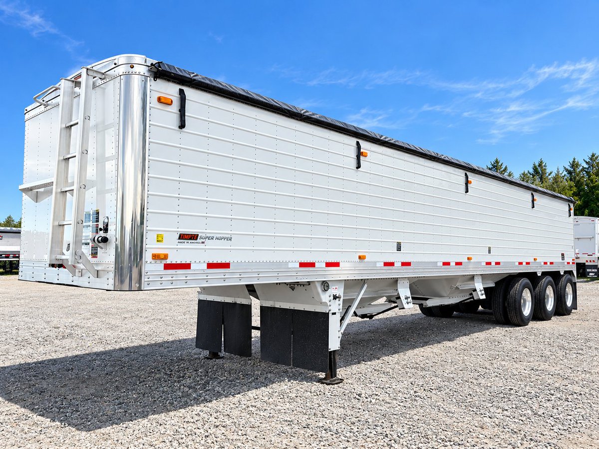 TransitTrailer's tweet photo. 🚨 JUST IN — 2023 DOEPKER ALUMINUM TRIDEM GRAIN HOPPER! 🌾
Looking for a clean, late-model grain hopper that’s ready to work? Check out this 2023 Doepker Aluminum Tridem Axle Grain Hopper, just arrived and available now!
FEATURES:
 ✅Tridem Air Ride Suspension
 ✅Stainless Steel Half-Round Fenders
 ✅Dual-Side Gate Openers
 ✅Tires: 60–75%
 ✅Safety Certified to August 2027
 ✅ Very Clean Condition
A great opportunity to add a quality used aluminum grain hopper to your operation without the cost of buying new.
📞 Call today: 1-877-995-5999
 📧 hello@transittrailer.com
 🌐 https://t.co/3gFa8dAooc
#ontag #ontarioag