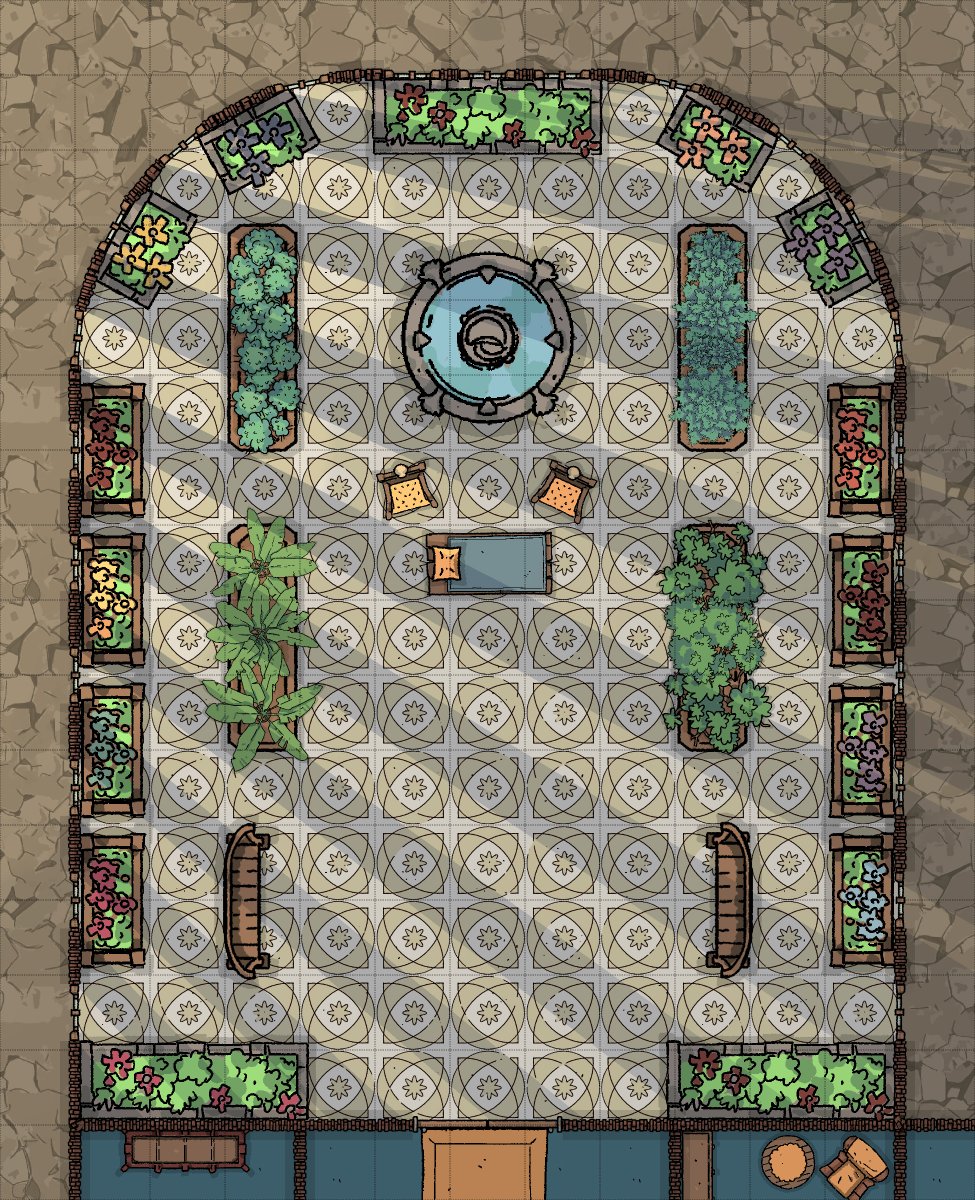 PandemoniumSage's tweet photo. At a sunlit greenhouse, the party is performing an exorcism. But the dark spirit can create its own shadows.
From Sorrowwraiths – my level 1-20, dark, urban adventure with Victorian aesthetics, gothic monsters, and Witcher-esque dilemmas. 
#dnd #battlemaps #homebrew #dndmonster https://t.co/MP5m1j7PLL