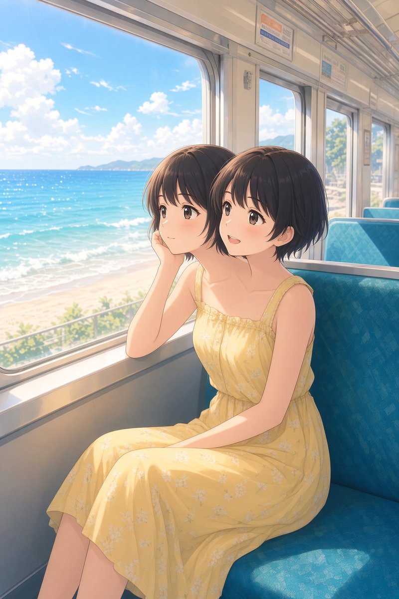 Narcissus559601's tweet photo. この夏の思い出にゆられて。
#Aiart #conjoined https://t.co/2DzKlNHdpb