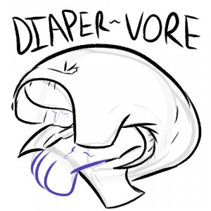 DiG_Tool's tweet photo. DiGtober Day 4: Diaper Vore! 🧽 https://t.co/fXhpp9c1y7