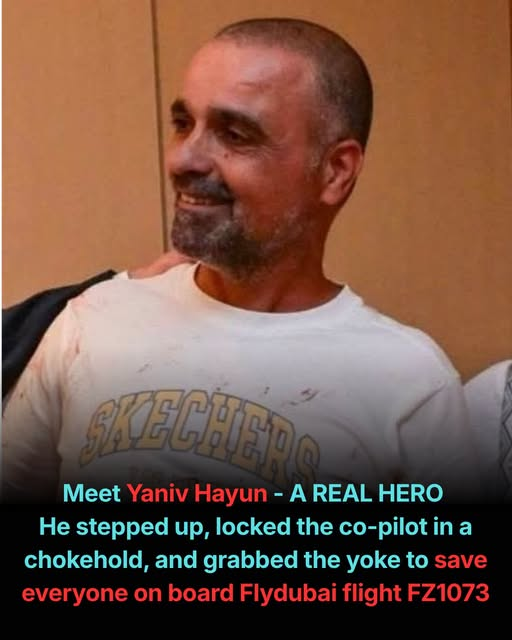 ImtiazMadmood's tweet photo. When a Flydubai flight FZ1073 suddenly plunged into a violent, steep dive - sending passengers flying and screaming in terror - most people would have frozen. Yaniv Hayun ran straight toward the danger.

With the aircraft hurtling downward, Yaniv managed to breach the cockpit with a crew member's help thanks to the Captain opening the door. Inside, chaos unfolded. Realizing a physical threat was actively compromising the flight, Yaniv did what had to be done: he fought the co-pilot, locked him in a chokehold, and dragged him out of the cockpit.
With nobody at the controls and seconds ticking away, Yaniv went back in and grabbed the yoke and pulled back to help level the aircraft.

His professional aviation experience? Zero. His qualifications? "I had seen Air Crash Investigation on TV."

Another qualified off duty pilot eventually stepped in to bring the aircraft down safely, but Yaniv's split-second bravery and iron-willed intervention stopped a catastrophe.

A husband. A father. An everyday passenger who faced the ultimate nightmare and chose courage.
Say his name so the whole world knows it: Yaniv Hayun.
