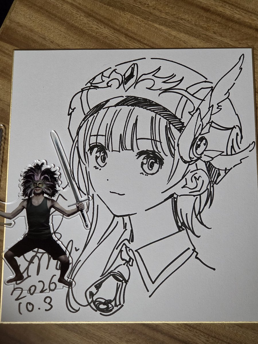 8810men's tweet photo. 今年も地元にメル先生が来てくれたので描いて貰ったしアクスタも買っちゃった～😁 https://t.co/2NrMyfPzX1
