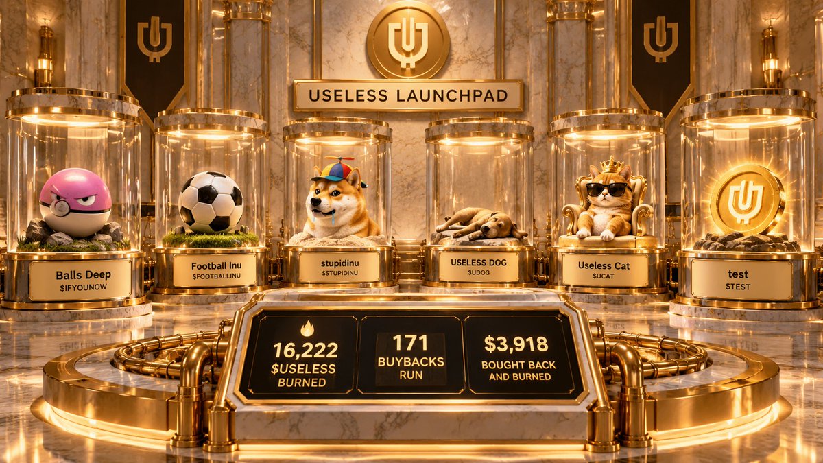 useless_launch's tweet photo. 6 coins launched. Not one useful idea in sight.

Balls Deep. Football Inu. stupidinu.
USELESS DOG. Useless Cat. And, naturally, test.

Together they’ve helped the engine run 171 buybacks and burn 16,222 $USELESS so far.

$3,918 bought back and burned.

0 promised features.

The ideas remain useless.
The burns are very real. 🔥

https://t.co/PWBAFzyUVq