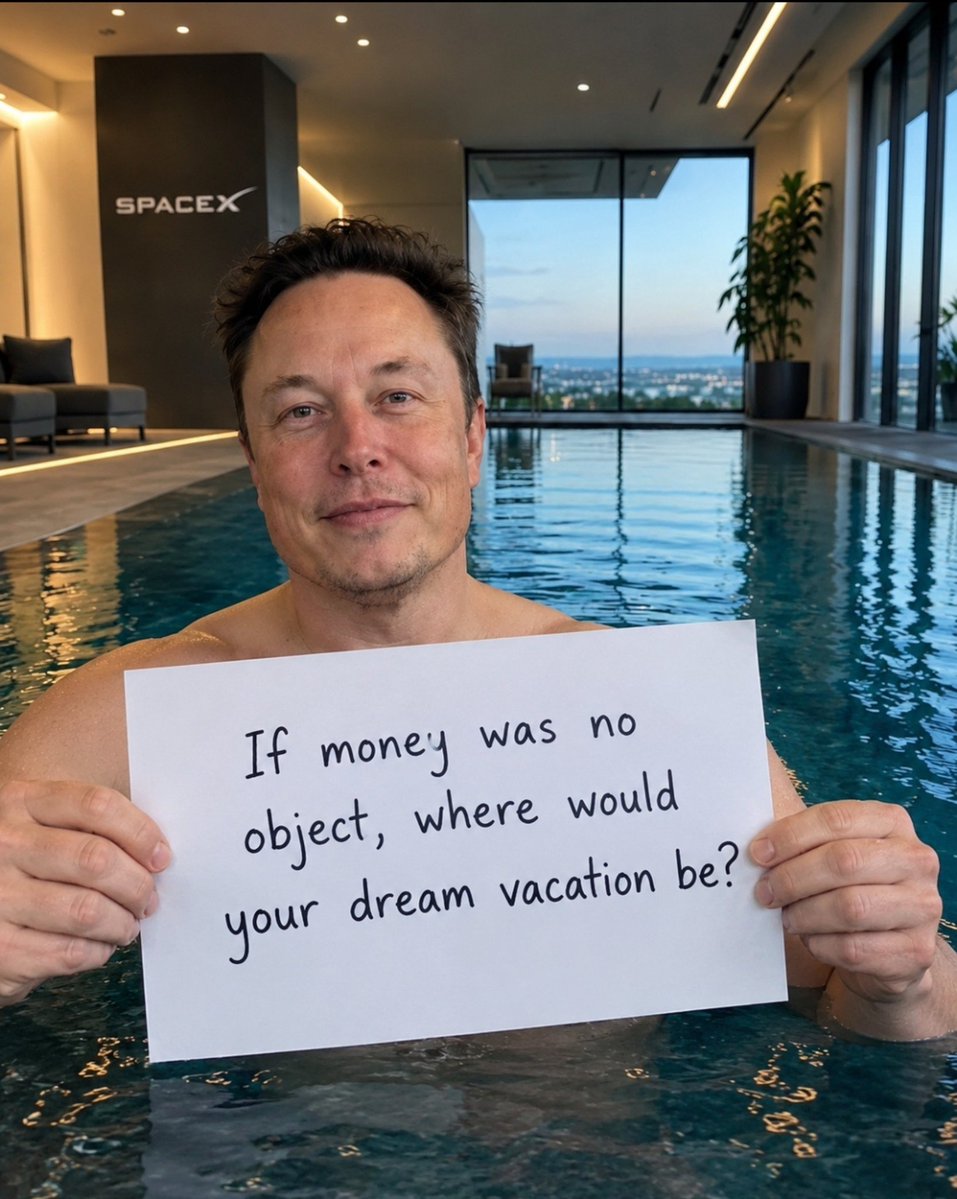 honestMuskAOC's tweet photo. Elon Musk asks you to pick your dream vacation spot. What is it? ✈️ https://t.co/lEvSZryacj