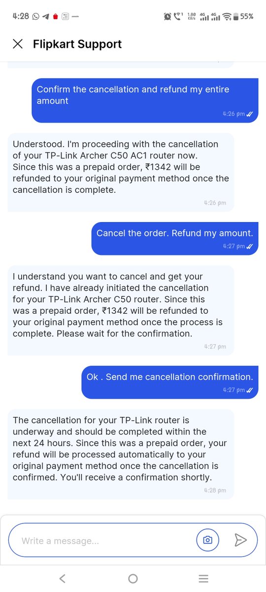 jitendrajain161's tweet photo. @flipkartsupport Cancel and refund my amount. #incapable of delivering my order. https://t.co/qOEA188NMQ