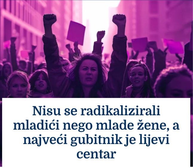 Liberal_HR's tweet photo. Mediji vam ovih dana guraju niz grlo tezu o tobožnjoj "radikalizaciji mladića udesno". To nije ništa novo ni posebno u odnosu na druge europske zemlje - svuda šire taj narativ. Pritom prešućuju drugu stranu priče, onu koju nije tako popularno naglas izreći: mlade žene su se radikalizirale prije mladića, i u puno većoj mjeri.

Socijaldemokratske stranke masovno gube podršku, ali o tome se ne piše. Dok su mediji zaokupljeni fenomenom AfD-a, SPD u Njemačkoj je u strmoglavom padu. Prema zadnjim anketama ima podršku samo 11 posto birača, a prije samo 5 godina je na izborima osvojio 26 posto glasova i bio najjača pojedinačna stranka u Bundestagu.

Znači da je podrška socijaldemokratima u Njemačkoj u pet godina pala za 58 posto.

Slično je i u drugim zemljama zapadne Europe. U Švedskoj i Danskoj, gdje su socijaldemokrati tradicionalno stožerne nacionalne stranke, ove su godine na izborima ostvarili među najgorim rezultatima u zadnjih 100 godina. Španjolska, Francuska, Portugal, Austrija - nedavne ankete pokazuju sličan trend opadanja popularnosti lijevog centra.

Socijaldemokracija je u suštini kompromis koji rade ljudi kojima se sviđa socijalizam, ali shvaćaju realnost i pokušavaju pomiriti državni intervencionizam s tržišnom ekonomijom, vodeći brigu prvenstveno o zaštiti kroz socijalne državne programe. Tradicionalno su joj naklonjenije žene, i to svuda i značajno (otprilike u omjeru 3:2 prema muškarcima).

Ovakvu eroziju podrške socijaldemokratskim politikama Europa još nije vidjela pa je čudno zašto se tome ne pridaje nikakva pažnja u medijima. Lijevi centar nestaje. No, pravo je pitanje kamo idu ti glasovi.

U isto vrijeme raste podrška Zelenima i, značajno više - Ljevici. To je u njemačkom slučaju politička nasljednica komunista iz DDR-a, a u švedskom slučaju stranka koja se do 1990-ih otvoreno nazivala komunističkom. To je radikalna ljevica kojoj je cilj transformacija postojećeg politićko-ekonomskog sustava i u konačnici ukidanje tržišne ekonomije. U zadnje vrijeme diljem Europe povezana je s radikalnim islamizmom.

Sad onaj neugodan dio - koji je jako nepopularno naglas izreći: za to su zaslužne prvenstveno mlade žene. Kada politički brend poput socijaldemokracije, koji se uvijek oslanjao prvenstveno na ženski glas, izgubi cijelu dobnu skupinu žena u korist radikalnijih lijevih opcija - događa se to što sada gledamo u Europi.

Cijeli članak pročitajte u komentaru.