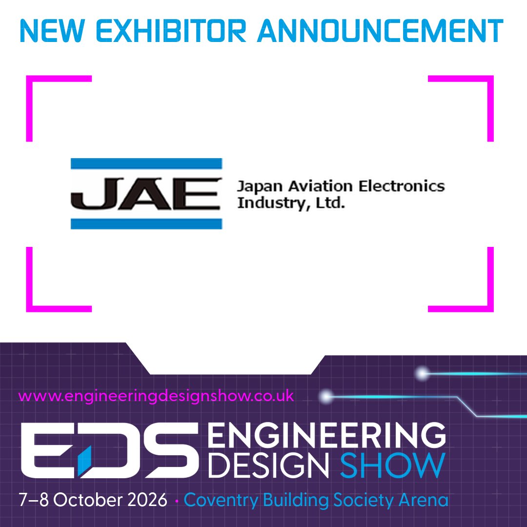 EngDesignShow's tweet photo. We’re pleased to welcome JAE Europe Ltd to The EDS 2026!

JAE Europe Ltd supplies specialist electronic and electromechanical technologies for engineers developing reliable, high-performance products. 

Register for free today: https://t.co/3UG7q4GhpT https://t.co/PoNX7UwbdL
