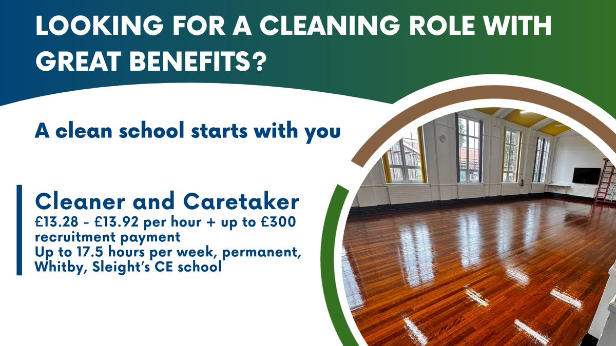 NycjobsUk's tweet photo. π§Ή Looking for a flexible school-based role where you can help create a safe, clean and welcoming environment for children every day?
Apply here! https://t.co/eZF6sJEPOW
#CleanerJobs #CaretakerJobs #SchoolJobs #WhitbyJobs #SleightsJobs #PartTimeJobs #FacilitiesJobs https://t.co/KzO88fACDL