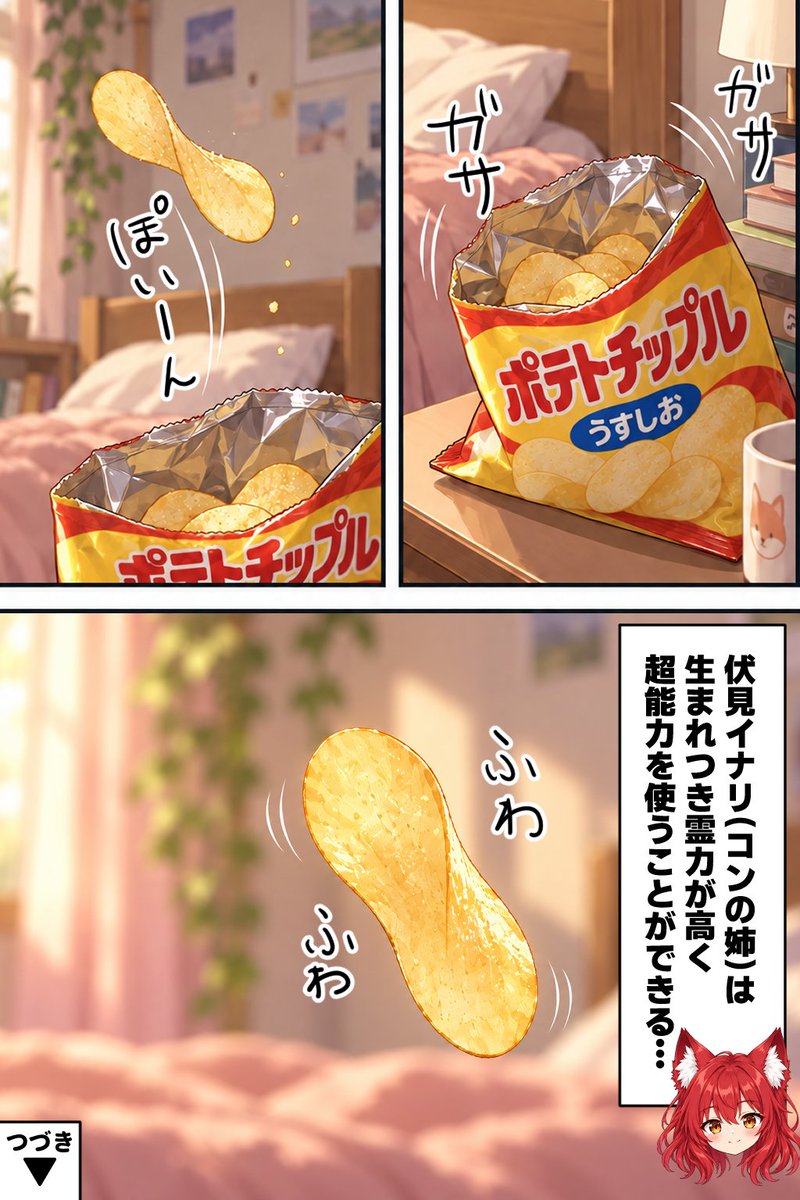 akagimuu's tweet photo. このポテチ動くぞっ・・・！？ https://t.co/spA0wDTfyQ