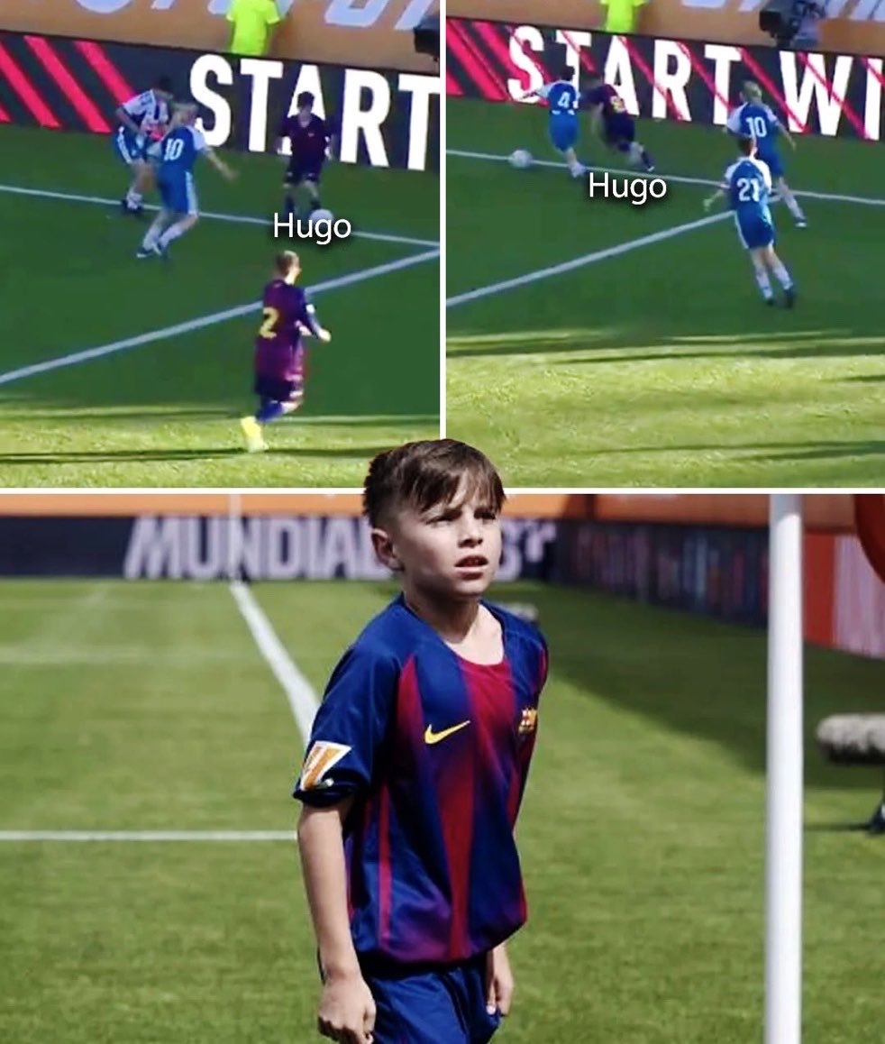 FullTime90X's tweet photo. 🚨🇪🇸 Gerard Piqué:

🗣️ “I am waiting for the day Hugo Galdeano is old enough to play first-team football. 🔵🔴

🗣️ “Because what he is going to bring to the football world is something we haven’t seen since Lionel Messi made his debut.

🗣️ “He is a completely different breed of talent — a gem that La Masia has been quietly cooking before presenting him to the world and leaving everyone in awe.” 🤯🐐🔵🔴
