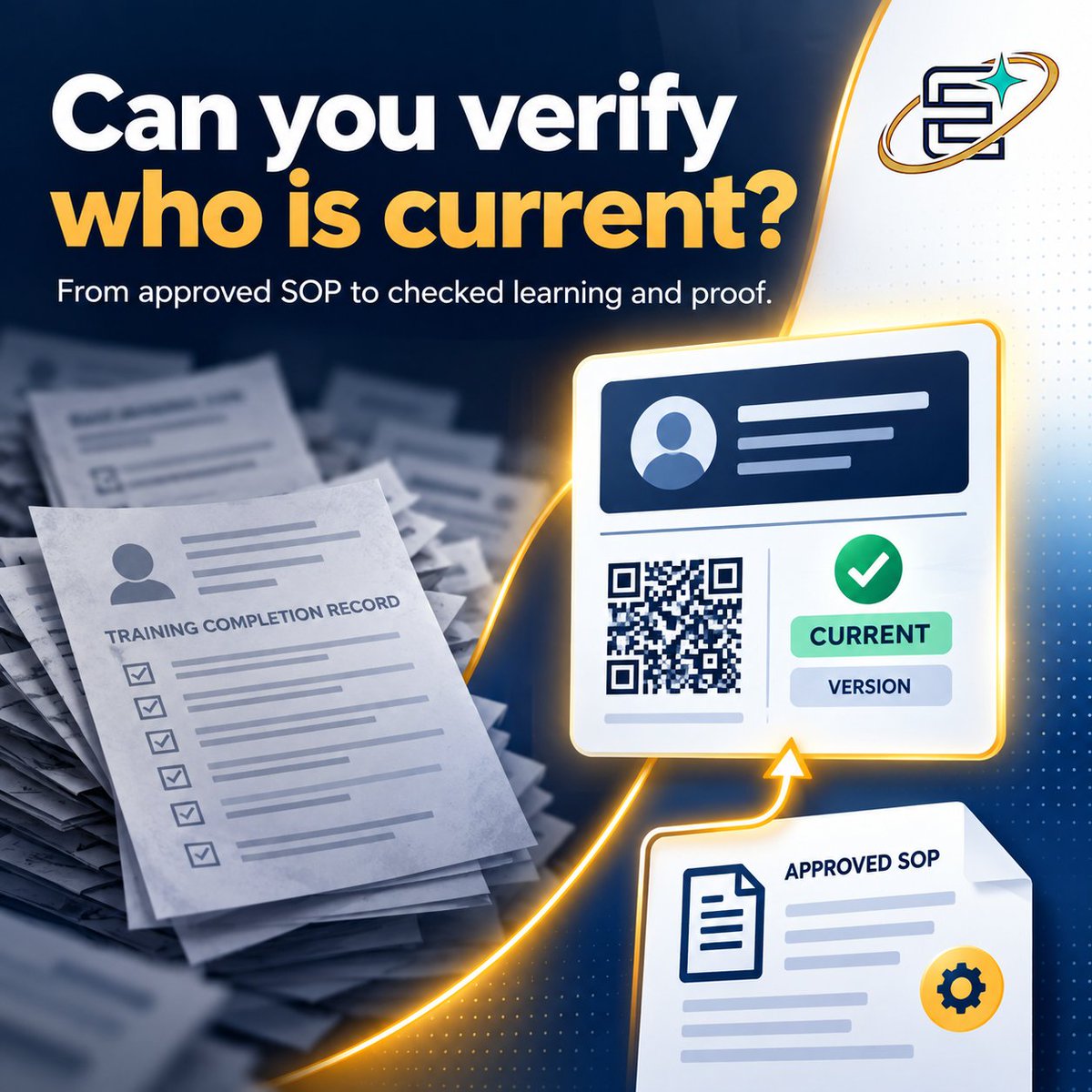 ExamiverseAI's tweet photo. Can you prove who is trained to the current procedure—not just who clicked complete? Examiverse links approved SOPs to role-based checks and verifiable certificates. See how: https://t.co/xgBpup6gFV #WorkforceTraining https://t.co/WzcGfPaJyQ