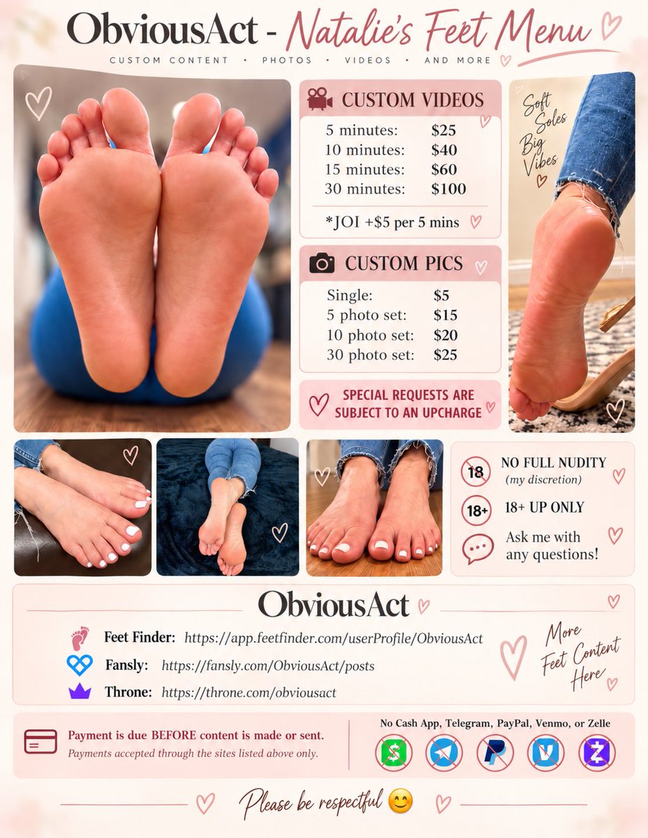 ObviousAct's tweet photo. Customs are open this morning! DM for more info❤️👣💦 #soles #customfeet #footfetısh #toefetish https://t.co/aOSTMbn5SB
