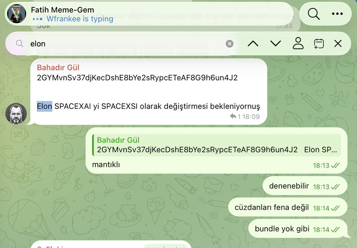 fatihcrypto1's tweet photo. Dünyada kimse konuşmazken spaceXSI ı grupta front run konuşup değerlendirdik ve mal bugün 200X yaptı. Harika paylaşımlar fikirler frontlar oluyor kazananlar - meme dünyasını anlamaya başlayanlar ALlahın izniyle en iyi olmaya devam.Bugünde Elon un SI postuyla agency hype ını birleştiren 2 front mal aldık bakalım bol kazanç olur inşallah...

https://t.co/OYXN8EXb7s