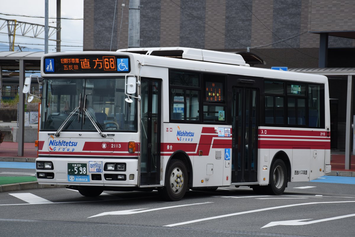 ktk4058's tweet photo. ダイヤ改正後の68番にふと乗りに。行先の経由地が旧鞍手���庫になってます。折り返しは今回新設された直方発くらて病院行き、こちらは撮影の��で。 https://t.co/HP708phbvc