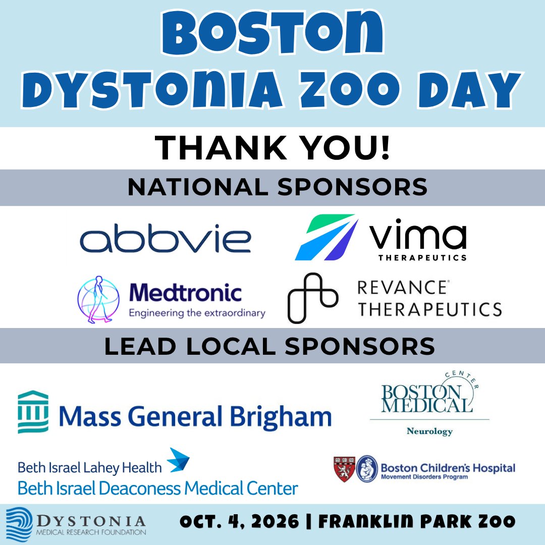 dmrf's tweet photo. The Boston Dystonia Zoo Day is today, Oct. 4, at the Franklin Park Zoo in Boston. Check in/registration starts at 9 am; program begins at 10 am. A special thank you to all our sponsors for supporting the work of the DMRF.

https://t.co/7b6kL3vURU

#dystonia #dmrf https://t.co/Yx0bp38jPB