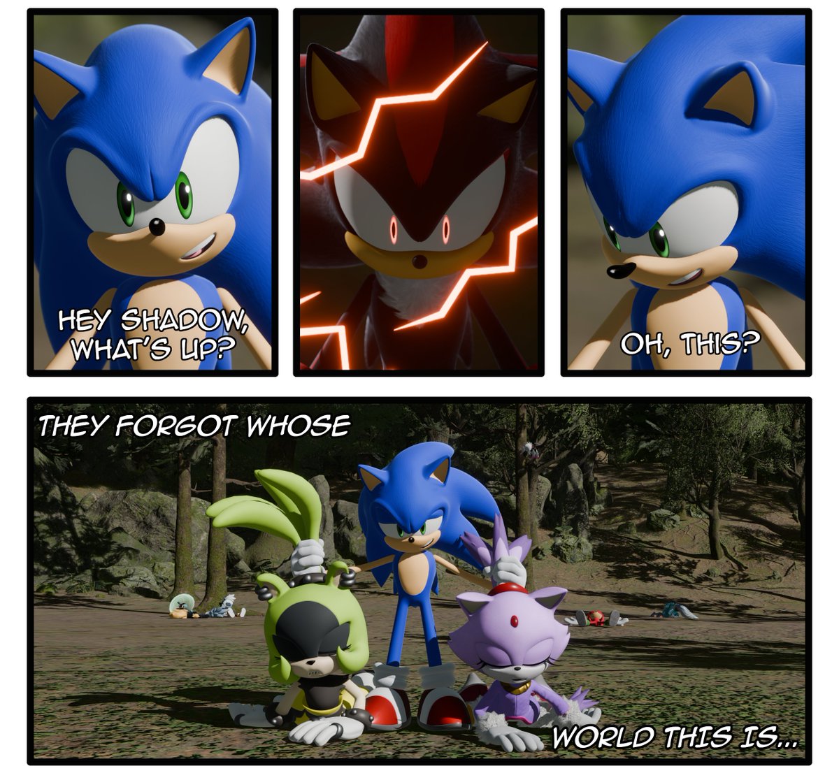 SleepyRyona's tweet photo. "If everyone jumps Sonic, he is done for-"
UNLESS YOU'RE SHADOW, EGGMAN, OR HATSUNE MIKU, YOU ARE NOT STOPPING SONIC ✌😂 https://t.co/SyXDURXqO9