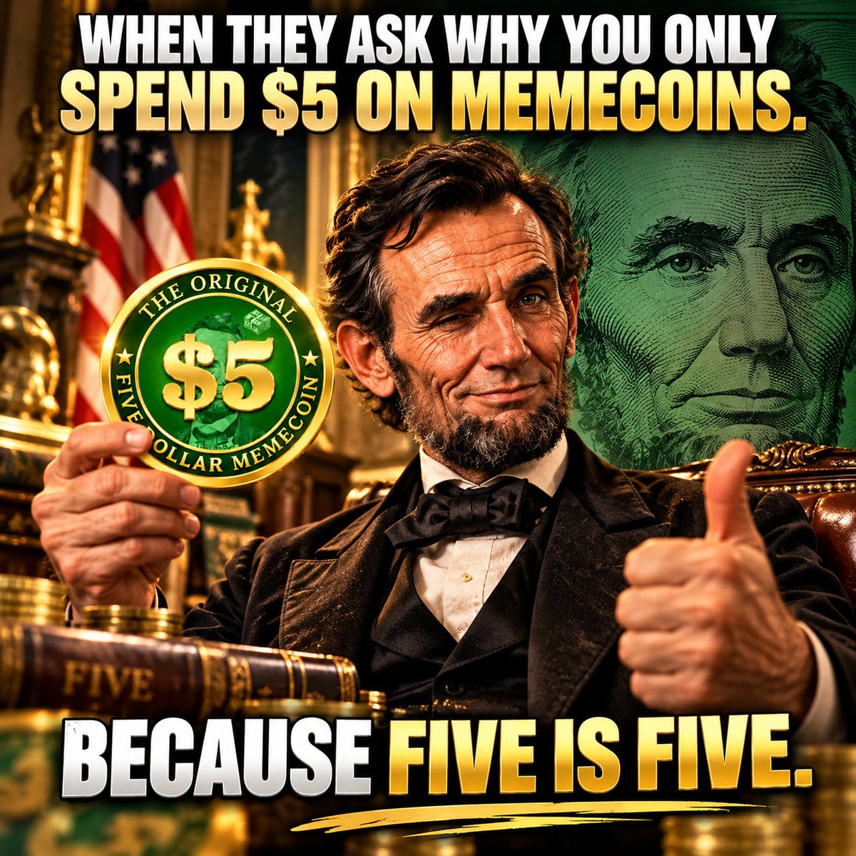 5dollardotfun's tweet photo. 𝗟𝗜𝗡𝗖𝗢𝗟𝗡 𝗔𝗣𝗣𝗥𝗢𝗩𝗘𝗦. 💵😏

𝗪𝗵𝗲𝗻 𝘁𝗵𝗲𝘆 𝗮𝘀𝗸 𝘄𝗵𝘆 𝘆𝗼𝘂 𝗼𝗻𝗹𝘆 𝘀𝗽𝗲𝗻𝗱 $𝟱 𝗼𝗻 𝗺𝗲𝗺𝗲𝗰𝗼𝗶𝗻𝘀… 𝗕𝗲𝗰𝗮𝘂𝘀𝗲 𝗙𝗶𝘃𝗲 𝗶𝘀 $𝗙𝗶𝘃𝗲. 🟢🔥

𝗙𝗜𝗩𝗘 — the $5-inspired 𝗦𝗼𝗹𝗮𝗻𝗮 𝗺𝗲𝗺𝗲𝗰𝗼𝗶𝗻 bringing simple, bold meme culture on-chain.

#𝗙𝗜𝗩𝗘 #𝗙𝗶𝘃𝗲𝗗𝗼𝗹𝗹𝗮𝗿𝗠𝗲𝗺𝗲𝗰𝗼𝗶𝗻 #𝗟𝗶𝗻𝗰𝗼𝗹𝗻 #𝗦𝗼𝗹𝗮𝗻𝗮 #𝗦𝗼𝗹𝗮𝗻𝗮𝗠𝗲𝗺𝗲𝗰𝗼𝗶𝗻 #𝗠𝗲𝗺𝗲𝗰𝗼𝗶𝗻 #𝗖𝗿𝘆𝗽𝘁𝗼 #𝗪𝗲𝗯𝟯 #𝗣𝘂𝗺𝗽𝗙𝘂𝗻