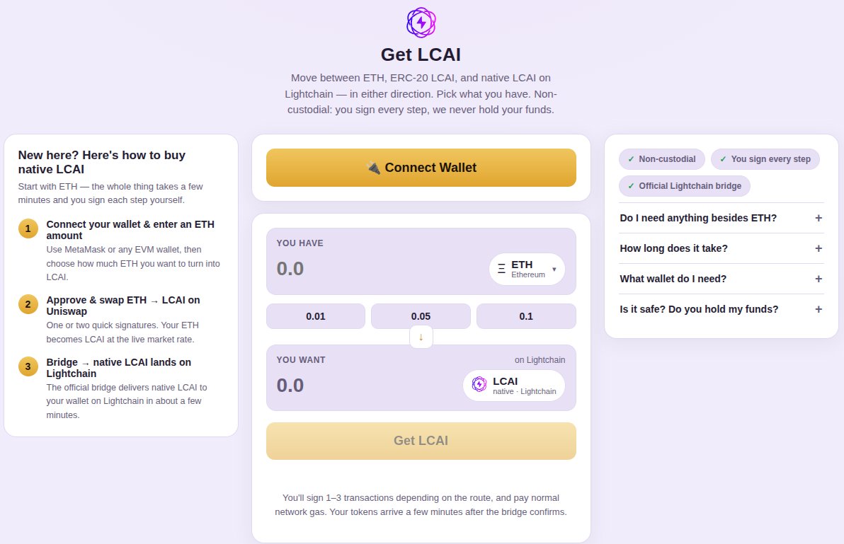 KeikoDevLCAI's tweet photo. Buy native LCAI with Eth on lightchain network.  
just a few clicks.  Try a dollar or less to test it. Its crazy simple!!!!
https://t.co/pzpHrs6Zvp https://t.co/StV7aDfVHH