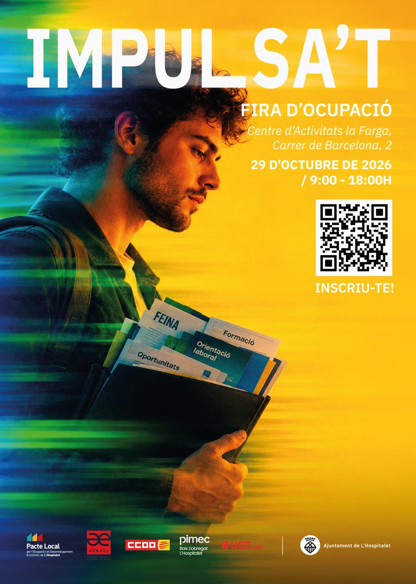 CloudTalent_Hn's tweet photo. La inscripció ja està oberta per a Impulsa't | Fira de l'Ocupació de L'Hospitalet
Busques feina? Registra't a Speed Job dating 🚀
29 d'octubre de 2026 | La Farga Congress👉40 empreses amb + 100 ofertes de feina

Més informació👉 https://t.co/n3pKkZJ9BR #Impulsat #treball @ofertes https://t.co/hDeY5b6Kq8