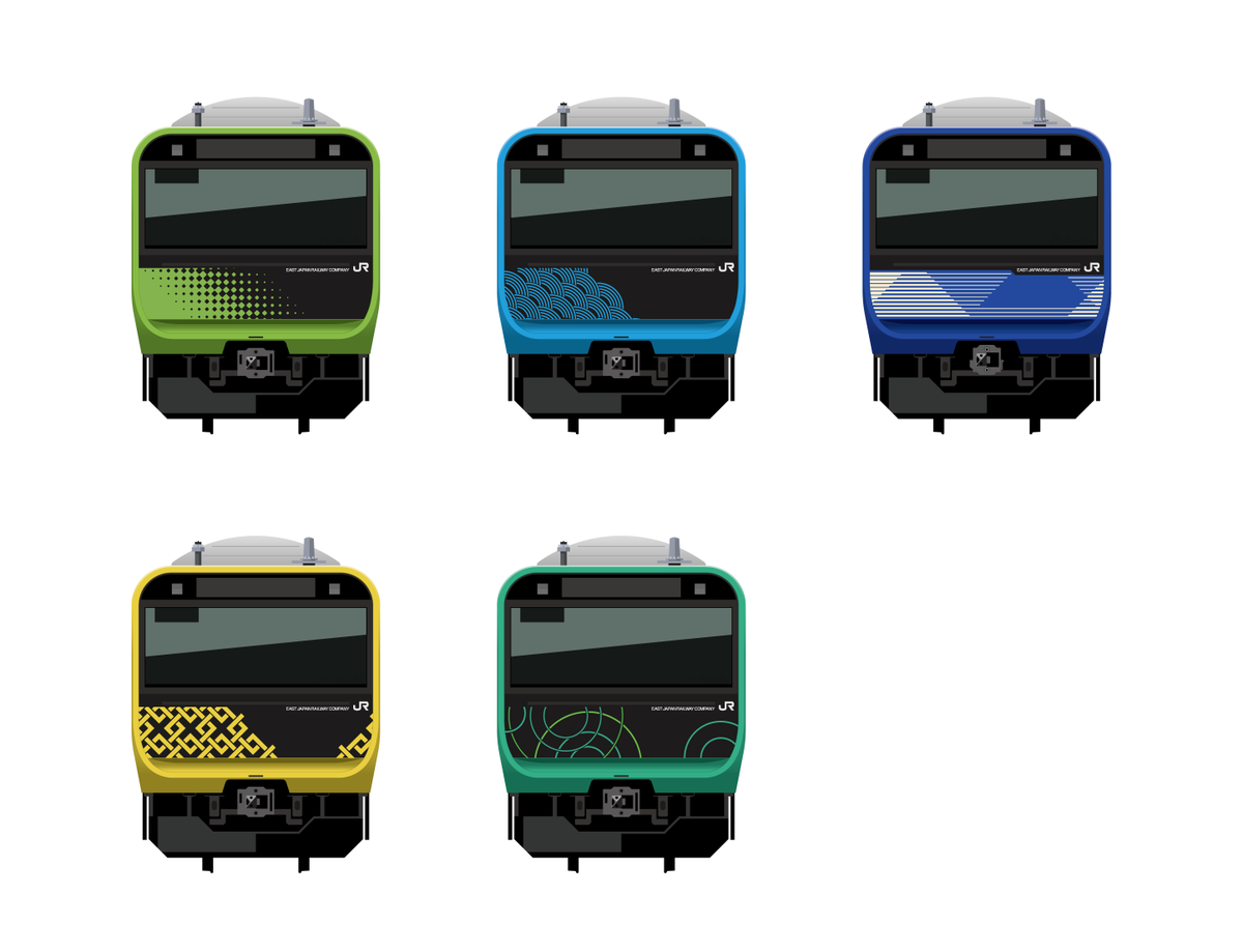 mrdensha's tweet photo. 結果としてE235系は広域展開自体しなかったけど、せっかく窓下の面積が広いんだし路線によってグラフィック変えたりすりゃいいのに、みたいなことは登場以来ずっと思ってたので、E131系のアプローチは個人的に最適解すぎるんよね。

ドットという共通項で形式としてのキャラも確立してるのが秀逸。 https://t.co/FDiwdoYwCm