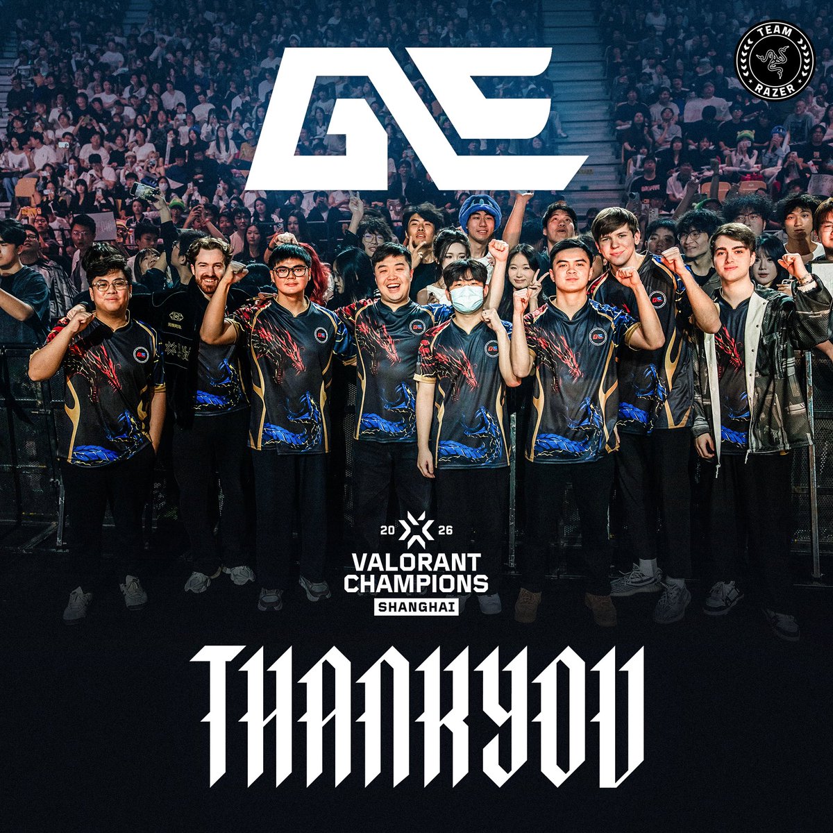 GlobalEsportsIn's tweet photo. Our run concludes at #VALORANTChampions 

A big thank you to everyone for your support.
This has been nothing short of a dream come true and we are super grateful for everything.

#GEFighting ❤️💙 https://t.co/SOBuD2YYEk