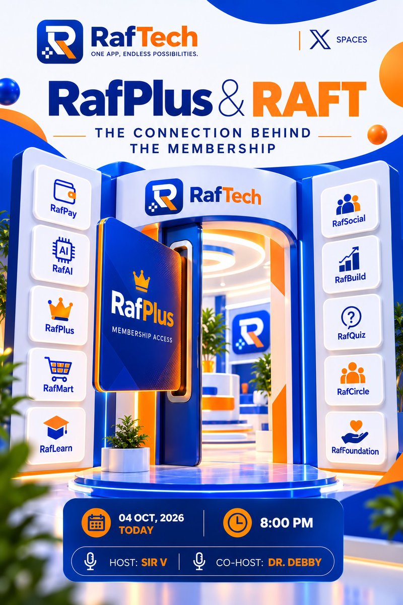 SirVentreprise's tweet photo. Join us today by 8PM (WAT) as we discuss what RafPlus is all about and how it connects to $RAFT token.
 https://t.co/antedLdN3t https://t.co/GyRfuoNV53
