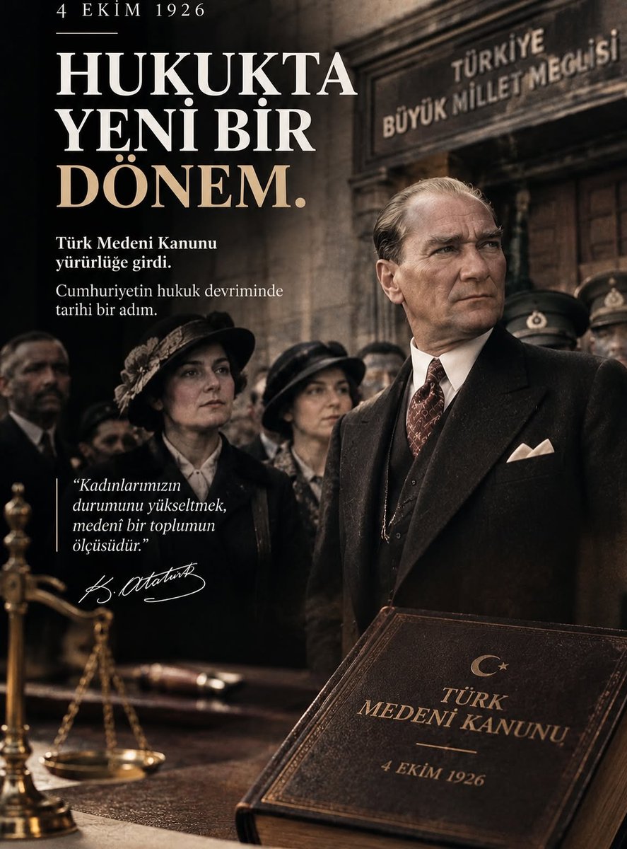 mavi1907___'s tweet photo. Türk Medeni Kanunu, 100 yıl önce bugün yürürlüğe girdi. Kutlu olsun 💐
#İzindeyizAtam
#CANIMATAM 🇹🇷🇹🇷🇹🇷🇹🇷🇹🇷 https://t.co/zKL9tV2ZXC