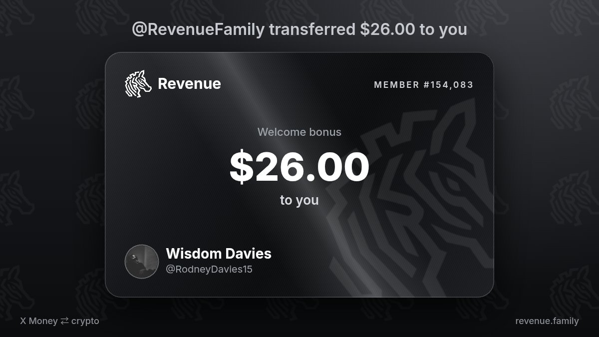 RodneyDavies15's tweet photo. $26.00 in my Revenue balance from @RevenueFamily https://t.co/Xlwux8pKcs