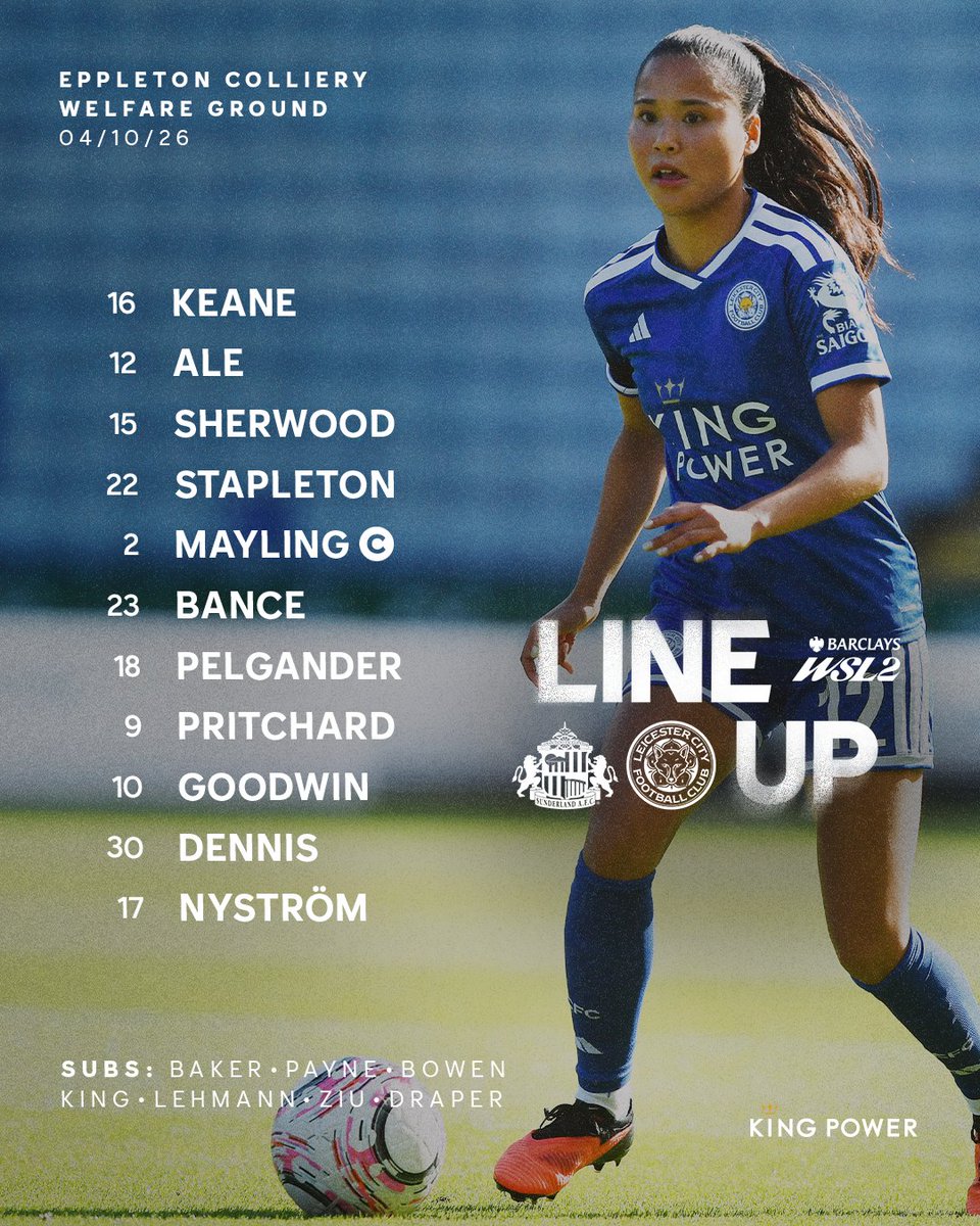 LCFC_Women's tweet photo. Our starting line-up to face Sunderland 🔢

#SUNLEI https://t.co/4yZGpjEBud