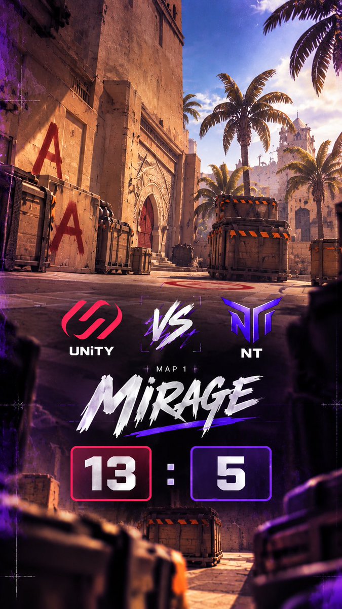 NiceTryCs's tweet photo. Mirage goes to UNiTY — 13:5. @UNiTYesports_eu 

Not the start we wanted. Time to reset and fight back on Ancient. 💜🔥 https://t.co/ka6rXlI3mz