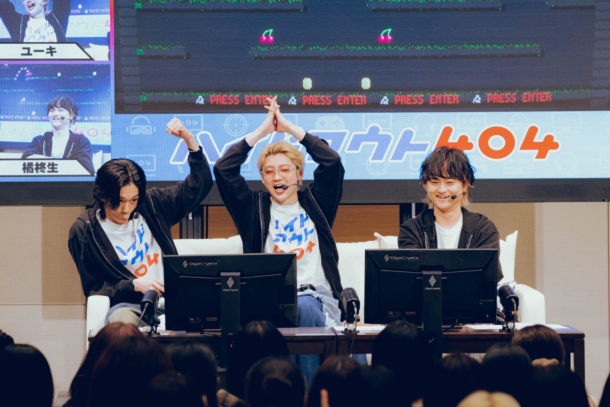 OSAKA_IGS's tweet photo. 🎮OSAKA INDIE GAMES SUMMIT2026レポ
【STAGE】ハイドアウト404 Vol.8

超特急のリョウガさん、ユーキさん、DISH//の橘柊生さんが出演。
一部では「MONOWAVE」「Super Froppings」
二部では「Jelly Troops」「ロケットペンギン」をプレイ
大いに盛り上がりました！
#OIGS2026 https://t.co/qRY7EQlO91