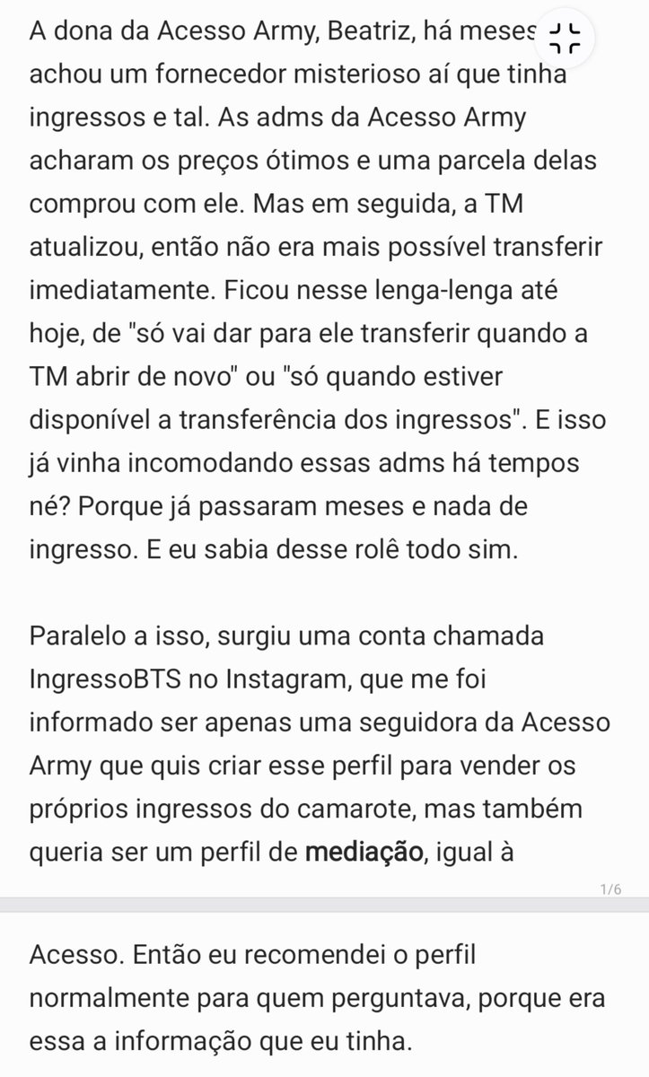 avisodegolpe's tweet photo. ☝🏻 pessoal, vou explicar detalhadamente o que aconteceu com a Acesso Army e IngressoBTS, pq ontem eu e minhas adms estavam todas nervosas e só discutimos aqui na TL sem pensar muito. leiam com atenção: https://t.co/GZdCq0fxF4