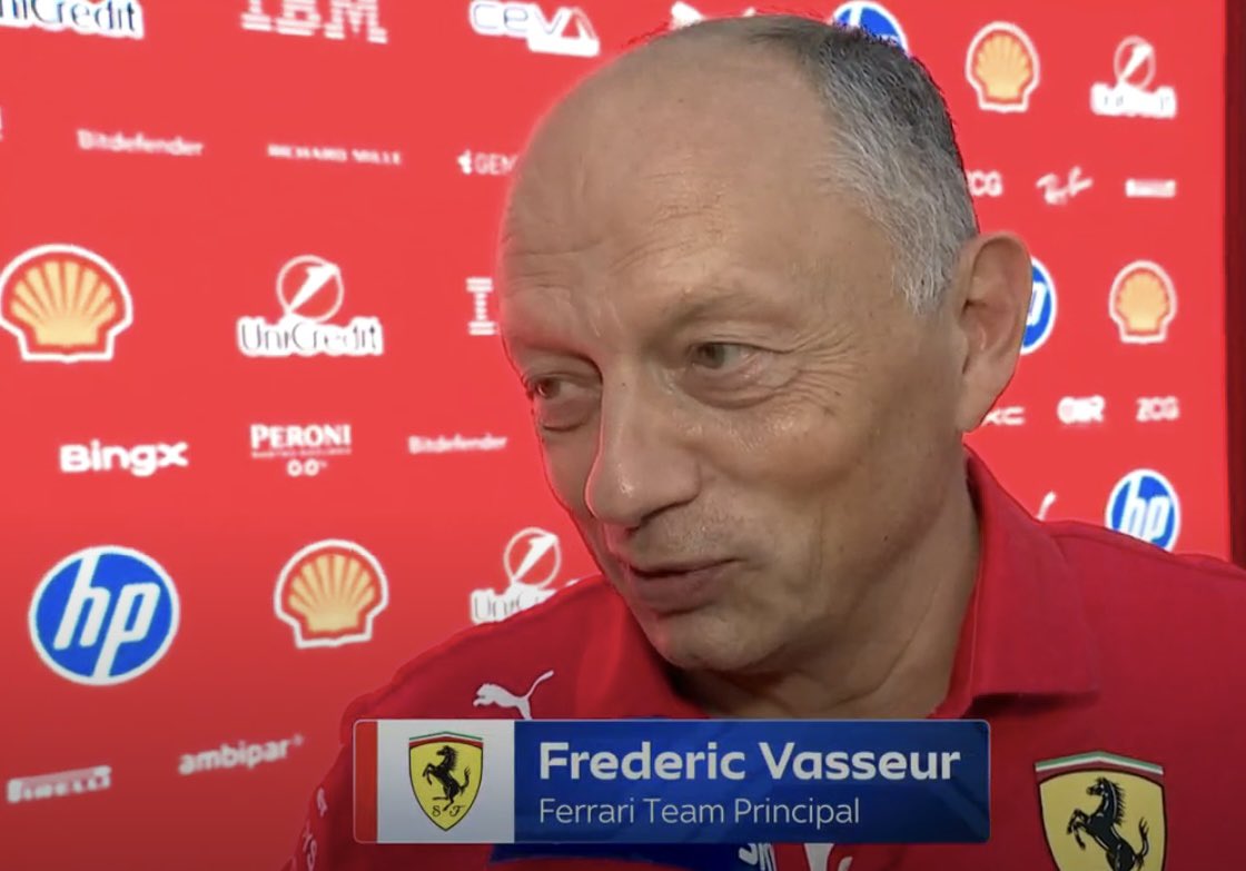 fiagirly's tweet photo. #BahrainGP 🇧🇭 | Fred Vasseur: “It’s a strong performance if you consider that we were P21 and P22 after lap 1 or something, it’s a good come back, very strong pace. Very well managed by the two guys and we can be pleased.”

“For sure the tyre choice is another story but at the end of the day, I think that 50% of the cars took one director, and another 50 the other one and we were on the wrong side.”

“It is like it is. It is a difficult choice in this condition. You’re in the pit lane and you can’t see the tarmac but I’m very pleased with the performance over the weekend. We had a very strong come back, the pace was there. I’m pleased with everybody.”