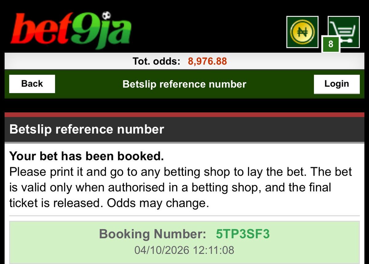 deenayaah's tweet photo. 5TP3SF3 - 8/8
5TNX9Z5 - 4/4 

5TNXFFW - 8/8
5TNXJB8 - 4/4

#bet9jacodes https://t.co/v29MjYRaeR
