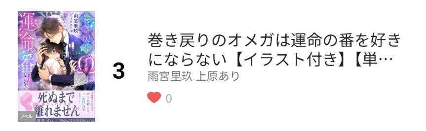ame_amemiyariku's tweet photo. 『巻き戻りのオメガは運命の番を好きにならない』エクレアノベルス

【今日のBL小説ランキング】
シーモア1位👑
Renta! 1位👑
honto 1位👑
ピッコマ 3位と13位👑
でした！

ご購入くださった方、拡散応援してくださった方、本当にありがとうございます｡ﾟ(ﾟ´Д｀ﾟ)ﾟ｡
頑張ってよかったぁ https://t.co/Yww0t7EaHk