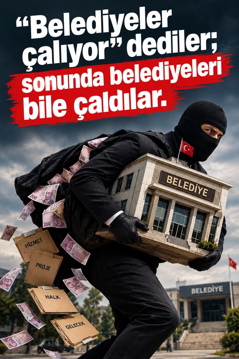 cenginyurt52's tweet photo. “Belediyeler çalıyor” dediler; sonunda belediyeleri bile çaldılar. https://t.co/egGYYEoh9H