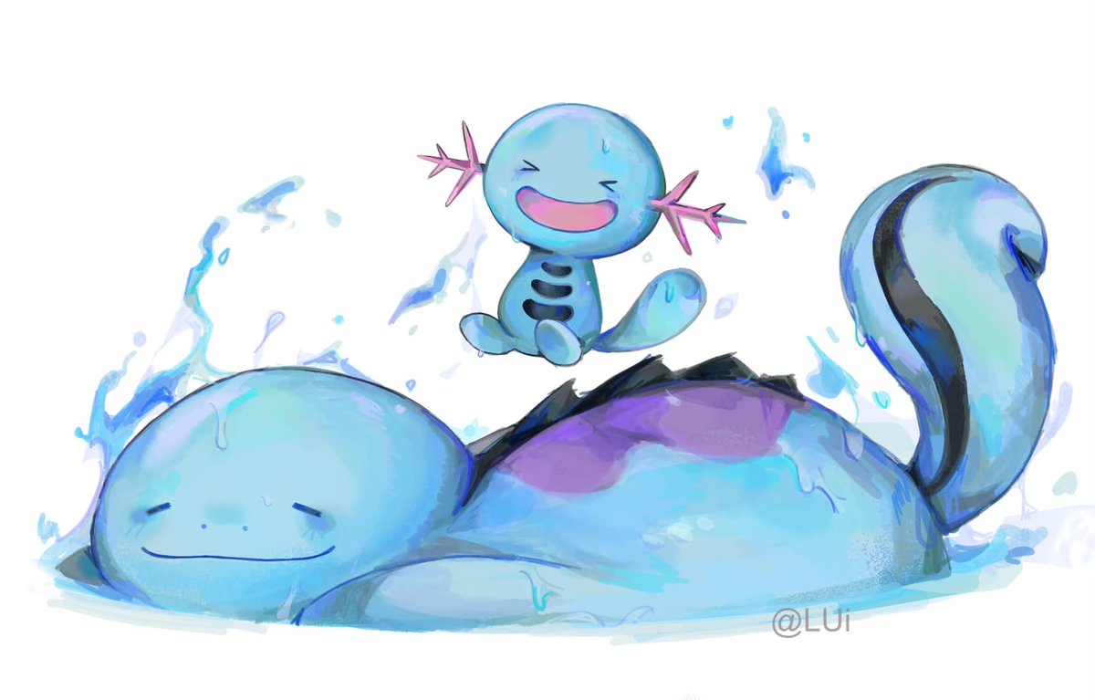 LUiishere's tweet photo. Wooper and Quagsire ! #Pokémon https://t.co/c9B3rQh4uA