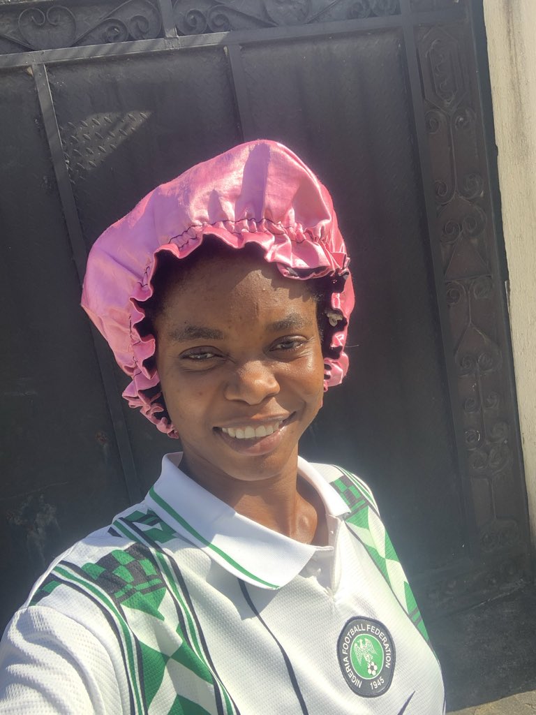 SisterPeace's tweet photo. Still putting on my Nigerian football jersey, even if we lose the match.

Win or lose, I will always support my country 🇳🇬 https://t.co/lyKvYTJHn3