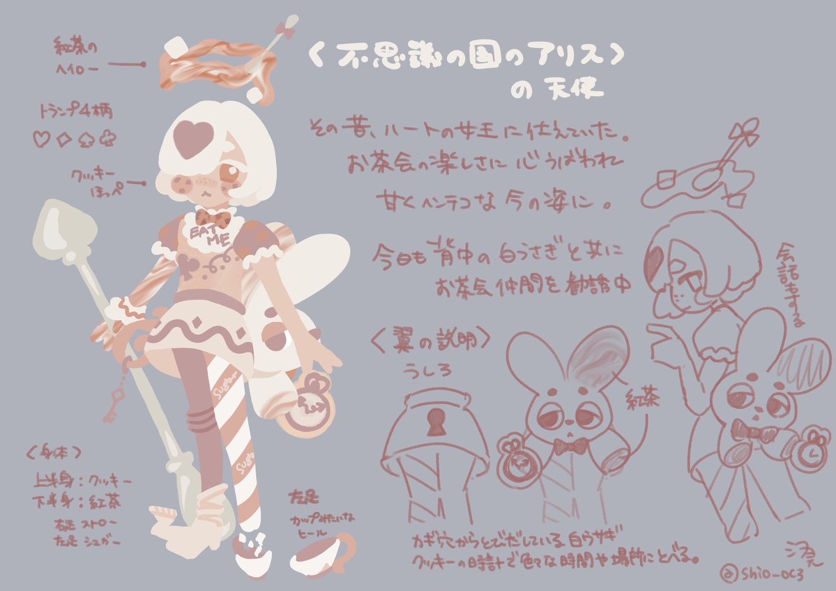 shio_oc3's tweet photo. 答え合わせ〜❕
私がデザインしたのは、8.不思議の国のアリス
でした☕️🤎🐰🕰️

正解者8名の皆さん、流石すぎる👏
投票ありがとうございました〜！ https://t.co/bzeJKN9rL5