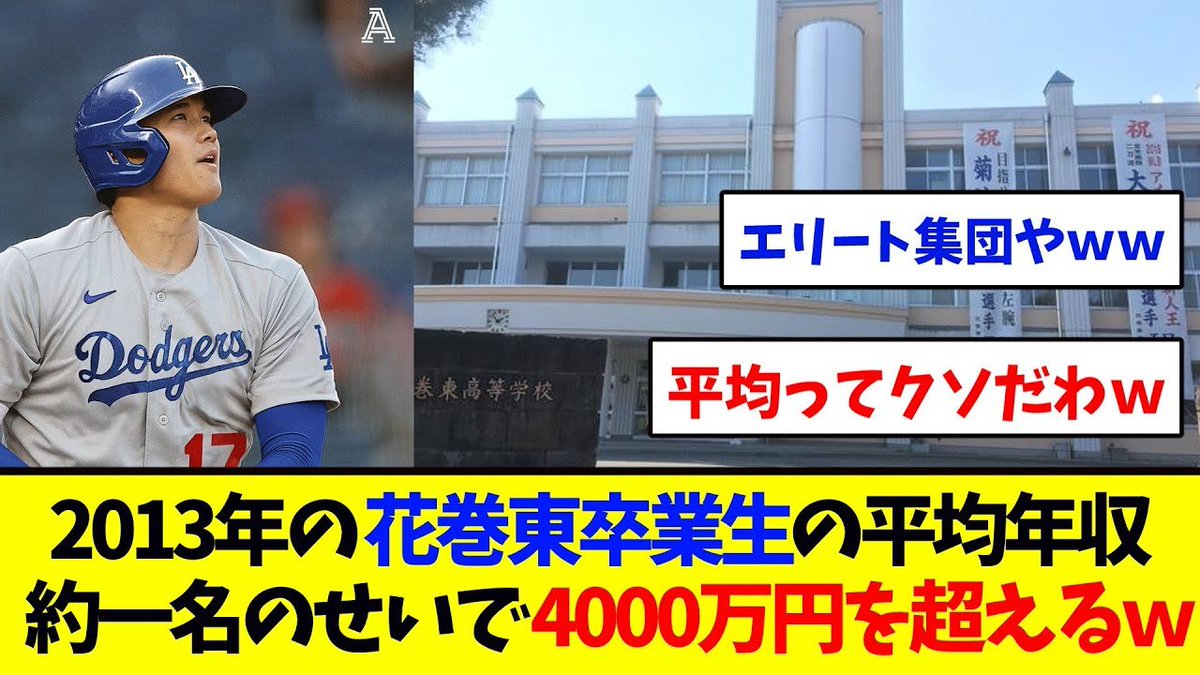 isshi_ec's tweet photo. 小6算数「データの調べ方」
平均値や中央値を扱う単元ですが、花巻東高校の2013年卒業生の平均年収が【4000万円超え】の話題を出すと盛り上がります😃

平均値と中央値の使い分けが重要であることが学べます。 https://t.co/sZAqC1Nibq
