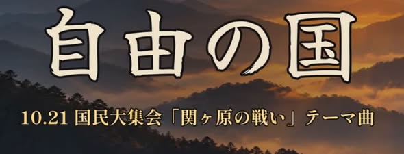 ChikatsuHayashi's tweet photo. 【心からのお願い】

このところネットでさらに抑え込まれています。

今後の国民運動の拡大において、非常に重要な位置付けとなり、大切なことがいっぱい語られる１０．２１国民大集会の拡散告知がここへきて苦戦しています。

どうか、皆様には、まだご存じでないご知人、ご友人へのお声かけを何卒よろしくお願いいたします。

開催を知らない国士たちもまだたくさんいらっしゃるとのことです。

日本国民よ、立ち上がれ。

１０月２１日  自立日本  国民大集会！！　でお会いしましょう。

１４時～ ＠虎ノ門ニッショーホール

☞　お申込み
https://t.co/i2A2aAFqSp

ご投稿をいただきました、
自由の国｜10.21国民大集会「関ヶ原の戦い」テーマ曲
https://t.co/BrslEVekor
https://t.co/BrslEVekor