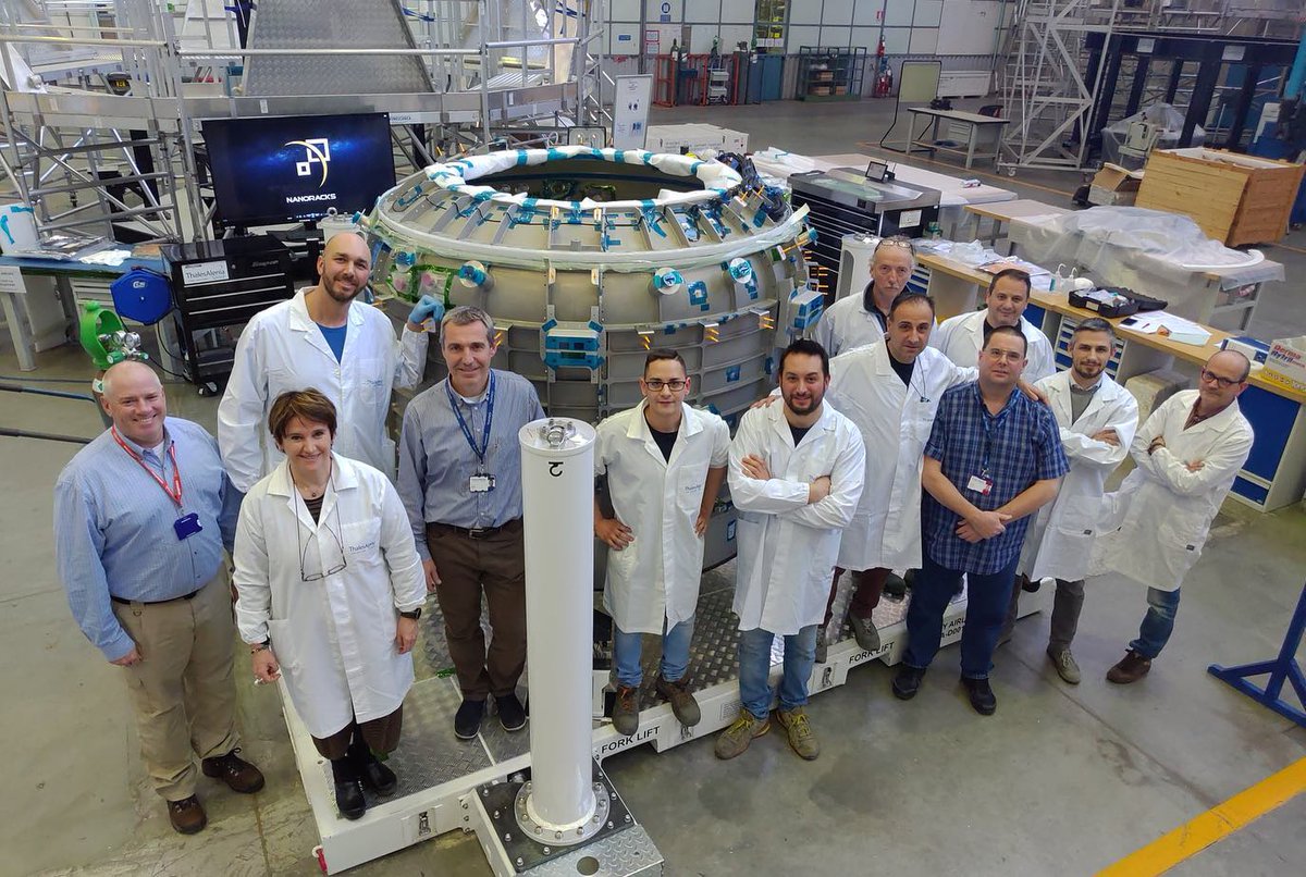NanoracksSpace's tweet photo. It truly takes a village to dream, design, build, &amp; soon launch the first commercial airlock to the iss. Thanks to all of our #BishopAirlock partners along the way thalesaleniaspace, boeing, oceaneering spacr, ATA Engineering, Craig Technologies, @fedex – and of course, @nasa! https://t.co/kGE4c2pFsy